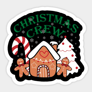 Gingerbread House Christmas Crew Candy Cane Xmas Sticker